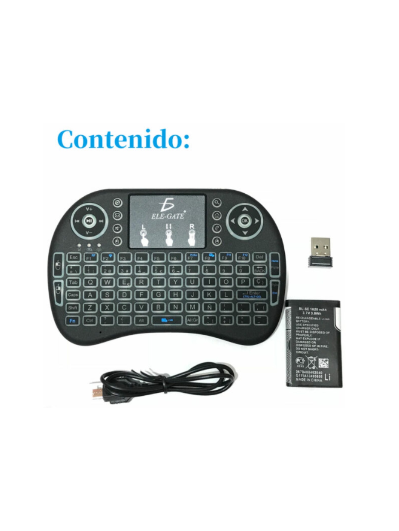 Mini Teclado Inalámbrico con Ratón Touchpad para PC Android TV XBOX